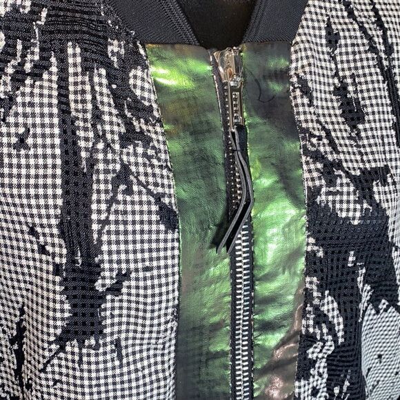CNC costume national jacket checkered black/white mesh holographic gingham artsy - Picture 5 of 12